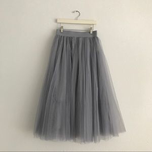 Light grey-blue Tulle Skirt