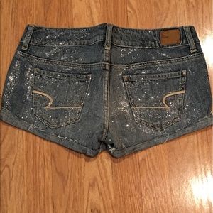 American eagle jeans mini shorts...glitter...