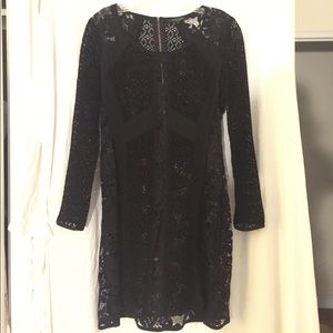 Stretch jersey lace dress