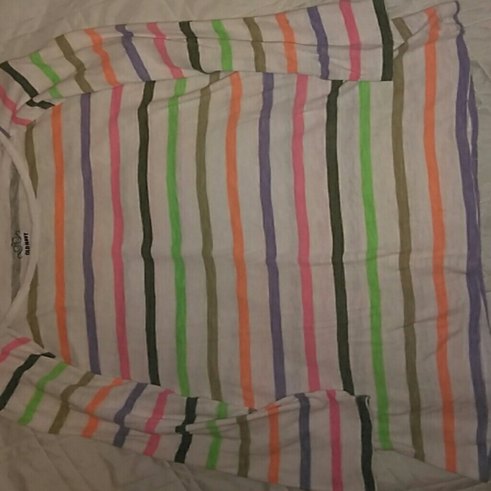 colorful, striped shirt