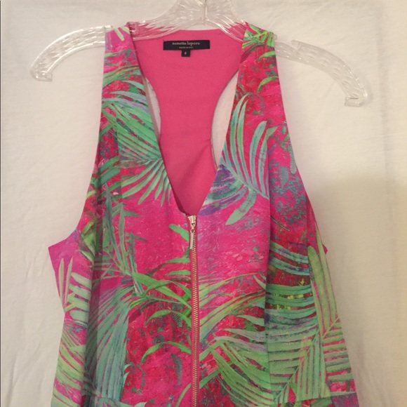 Printed silk zip front romper - Picture 2 of 2