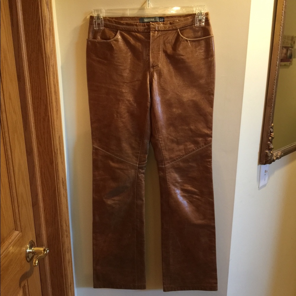 Genuine Leather Vintage Boot Cut Pants