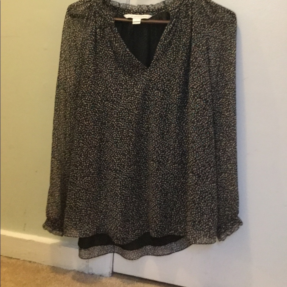 Diane von furstenberg loose polka dot shirt