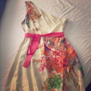 J.Crew One-Shoulder Silk dress with floral pattern