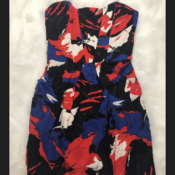 French Connection Dresses & Skirts - French Connection Multi-Color Strapless Dress  2