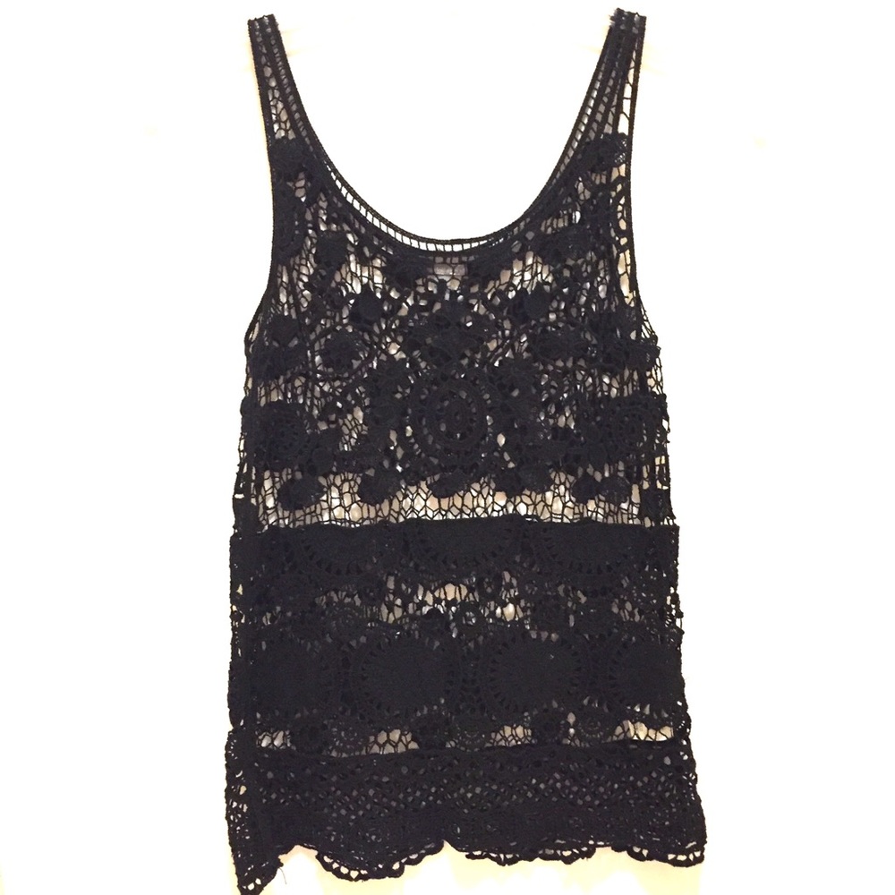 Charlotte Russe black crochet tank top