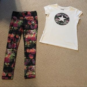 Adorable Matching Converse leggings/tshirt outfit