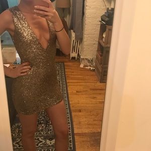 Tobi Gold Sequin Dress