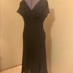 Jones New York black silk- blend midi dress