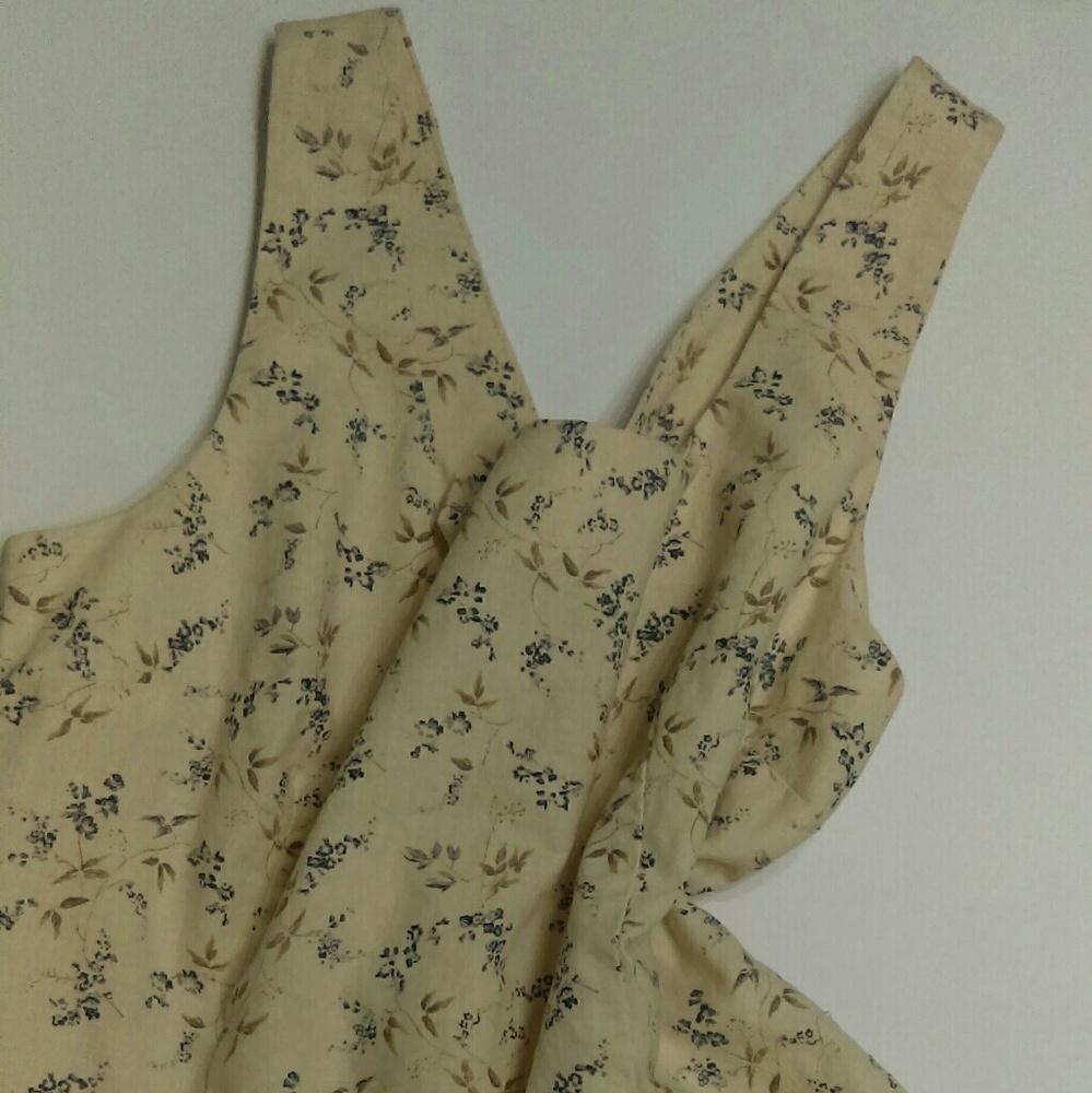 Vintage La Belle linen printed cream dress