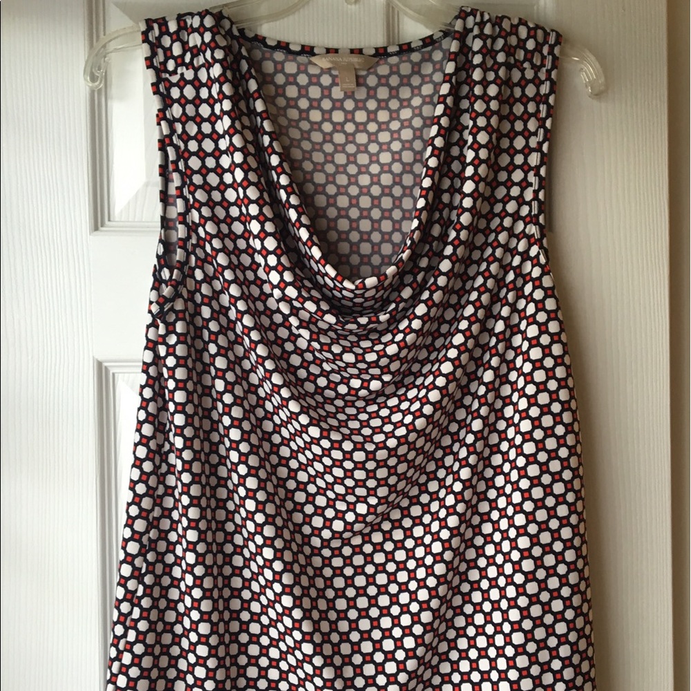 Banana Republic Navy/Orange pattern top Large