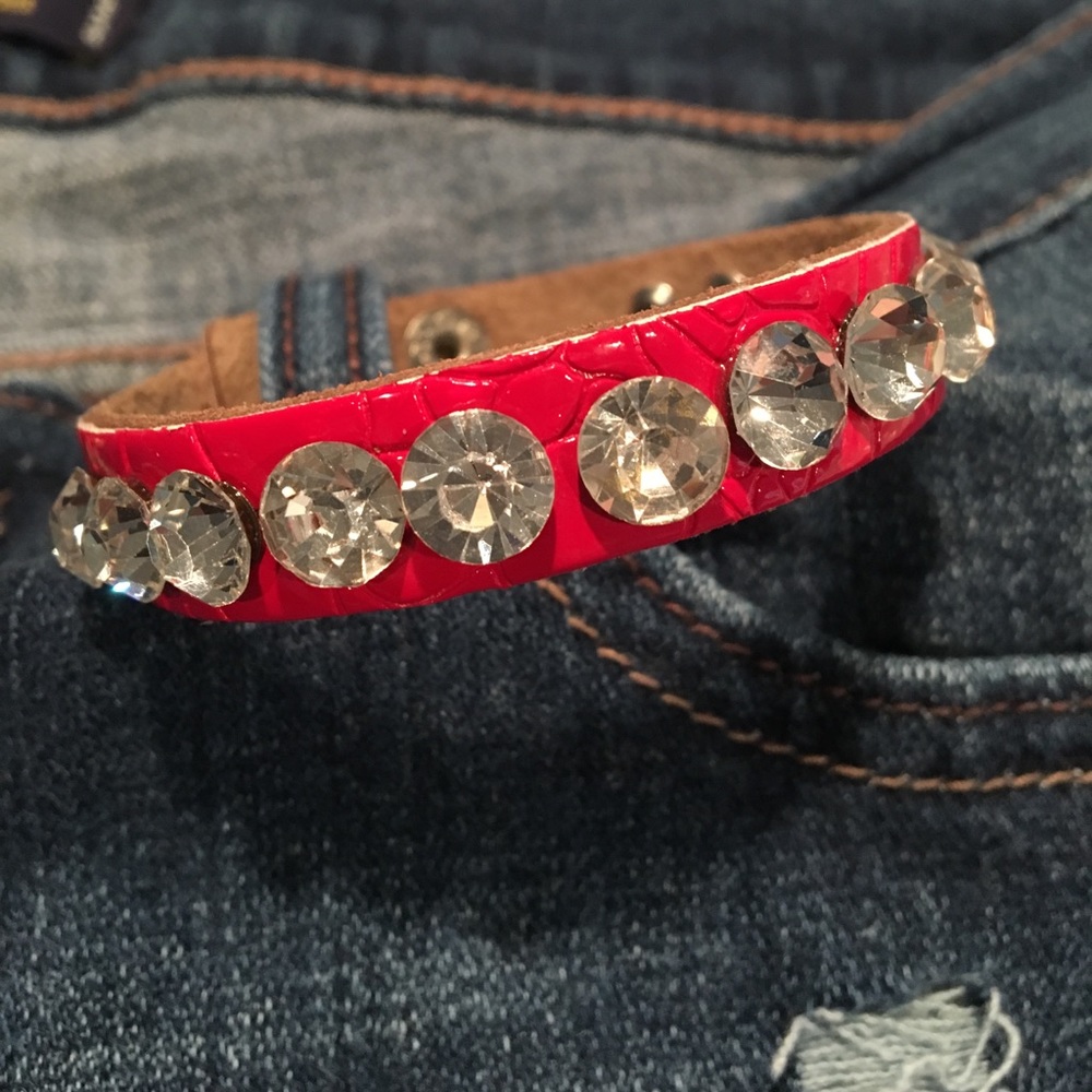 💟Red leather bracelet 💟