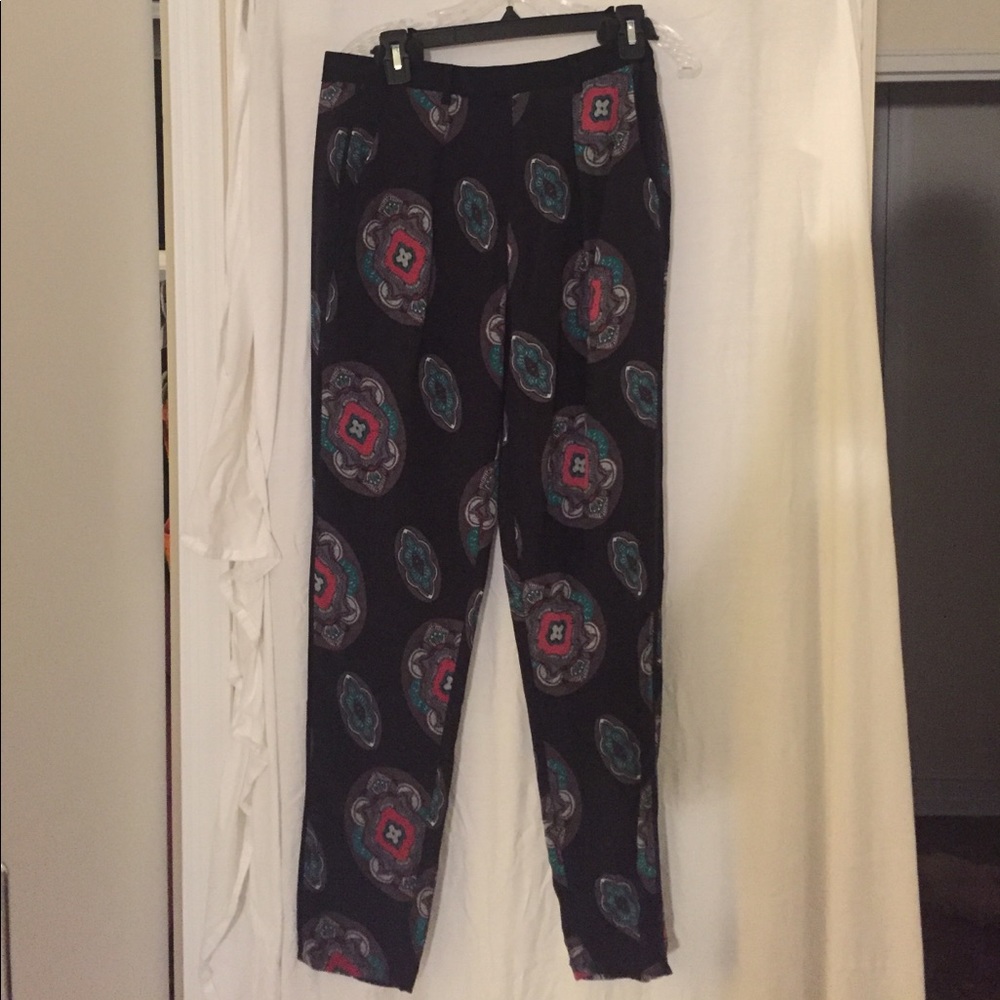 Printed silk pants