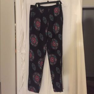 Printed silk pants