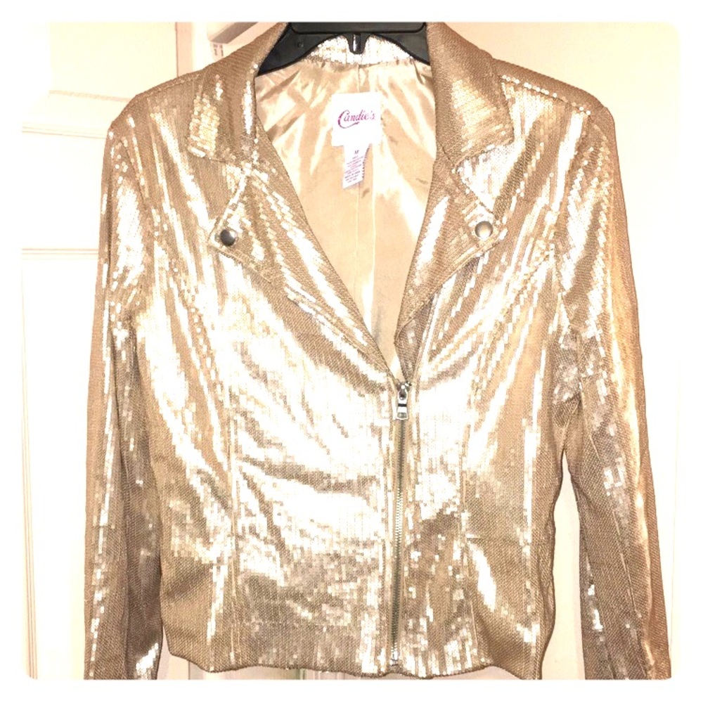 Candie's sequined blazer with zipper