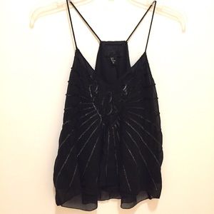 H&M black sequence tank top.