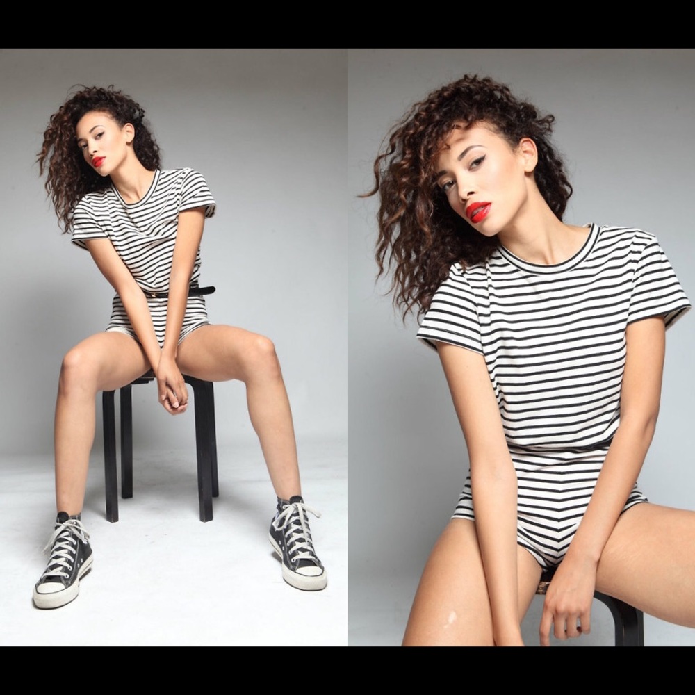American Apparel T-shirt striped romper