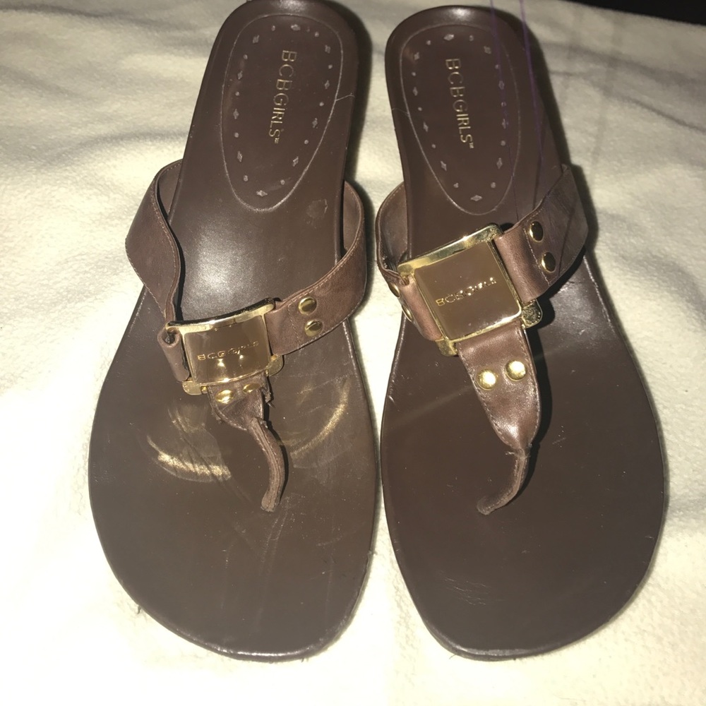 BCBG Wedge Heel Flip Flops