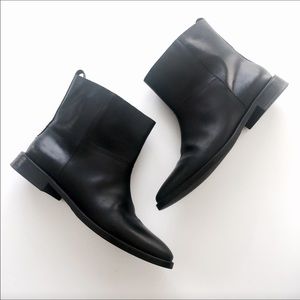 Theysken's Theory Flat Black Leather Booties