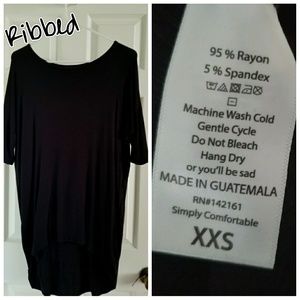 Lularoe Black Ribbed Irma - XXS