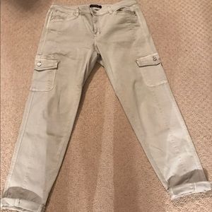 White House Black Market Lt Gray Cargo Pants, Sz 8