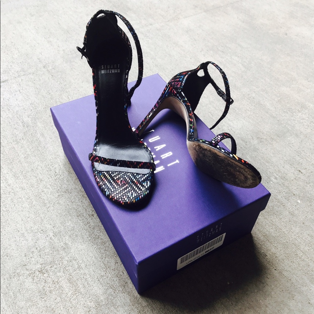 Stuart Weitzman Nudistsong Black Multicolor Sandal