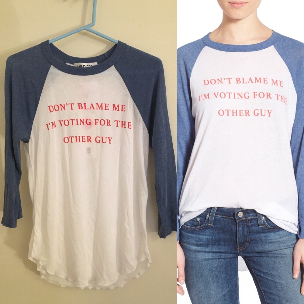 NWT Wildfox 'Don't Blame Me' Long Baseball Tee