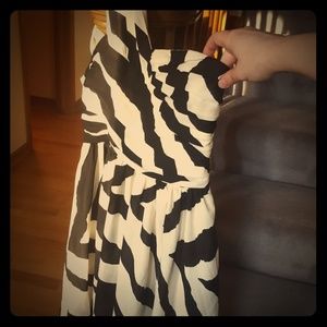 Express dress size 2 one shoulder zebra print