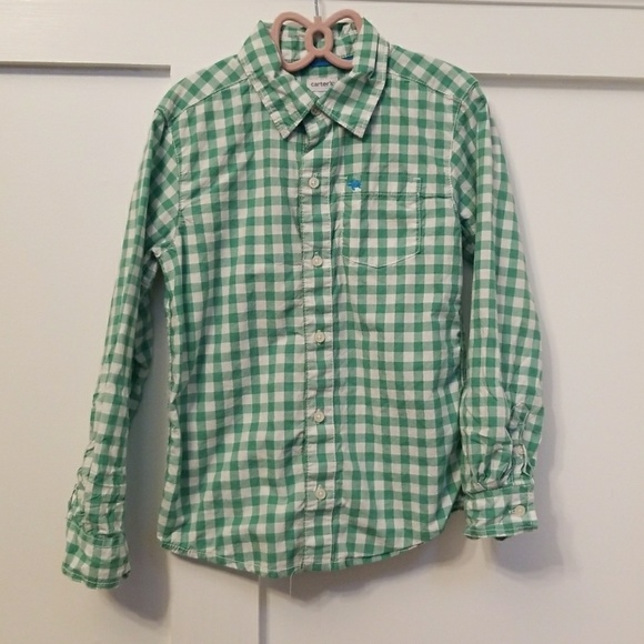 Boys checkered long sleeve button down shirt. - Picture 1 of 2