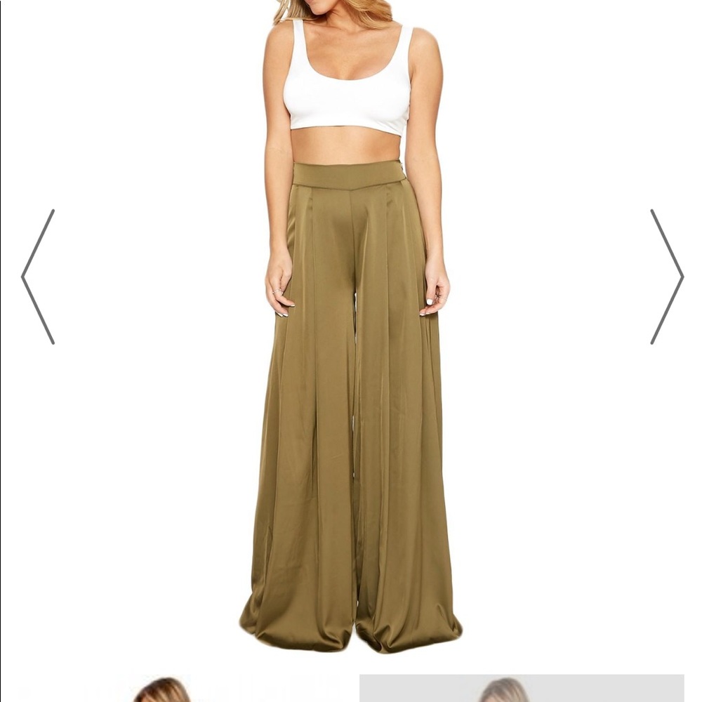 Naked wardrobe wide legged pants (olive green)