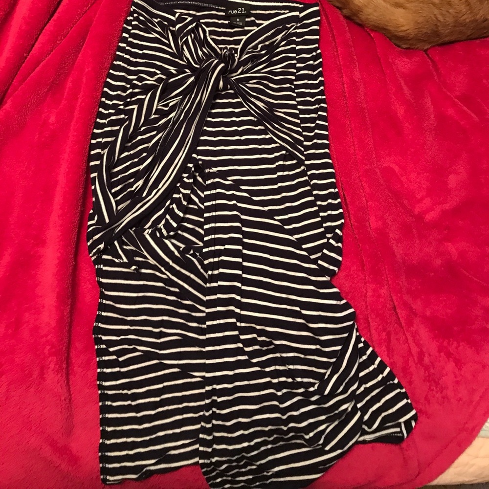 Navy and white stripe maxi skirt