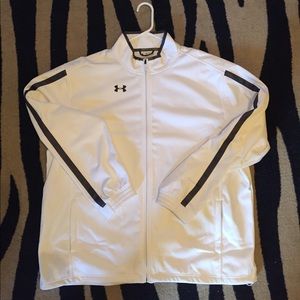 XXL Under Armour white and gray heavy wind jacket