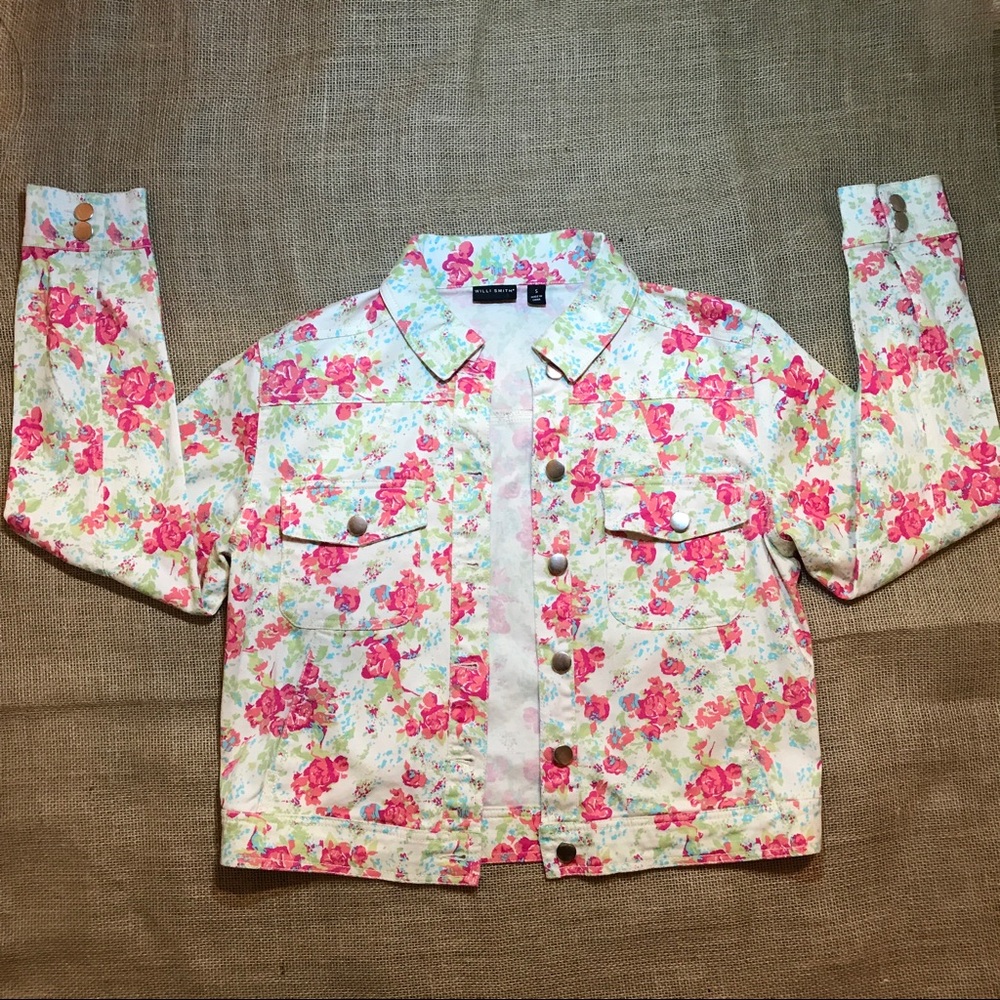 ✔️Willi Smith Flowered Summer Jean Style Jacket