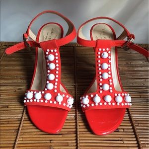 Kate Spade Orange Red Heels, size 6.5