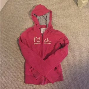 pink Abercrombie&fitch full zip up sweatshirt
