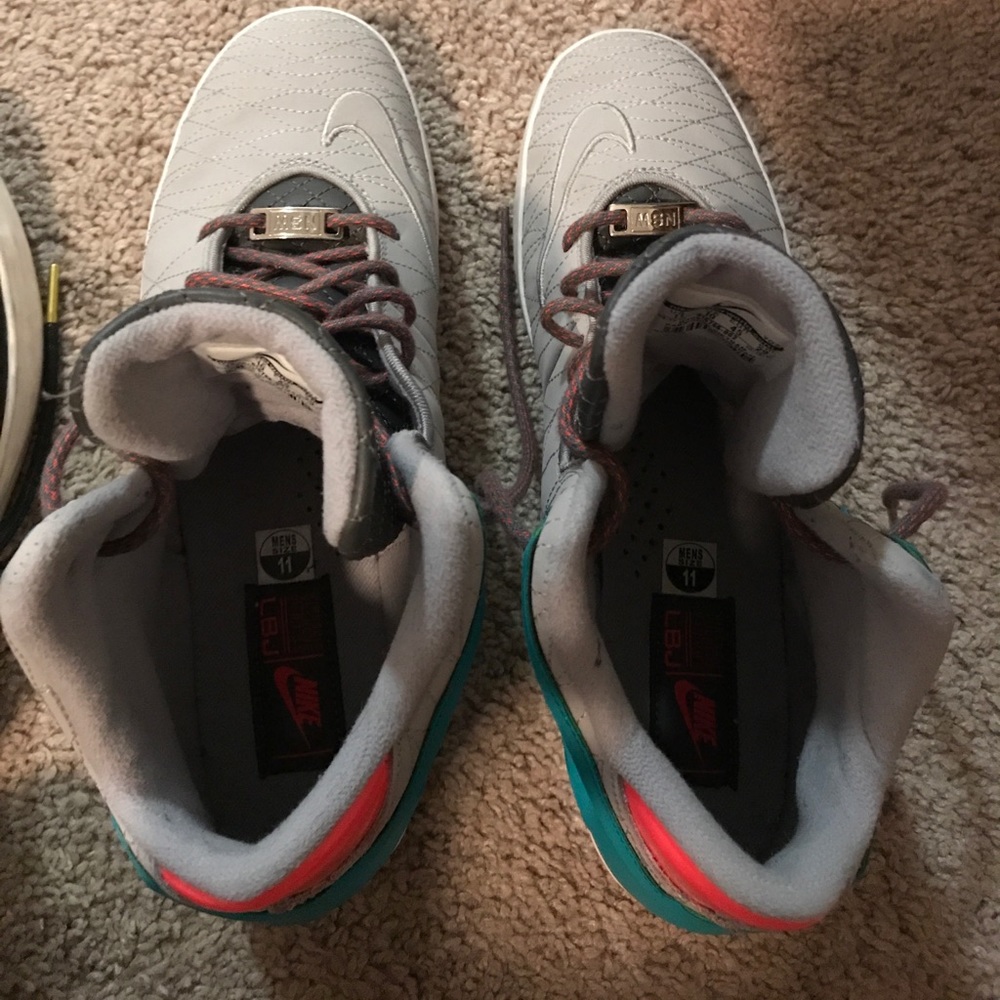 grey and blue lebrons