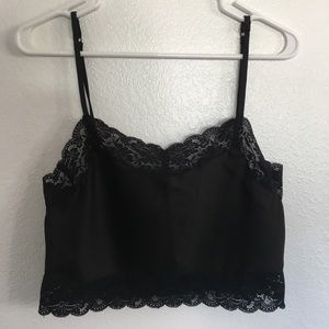 brandy melville silk lacy top