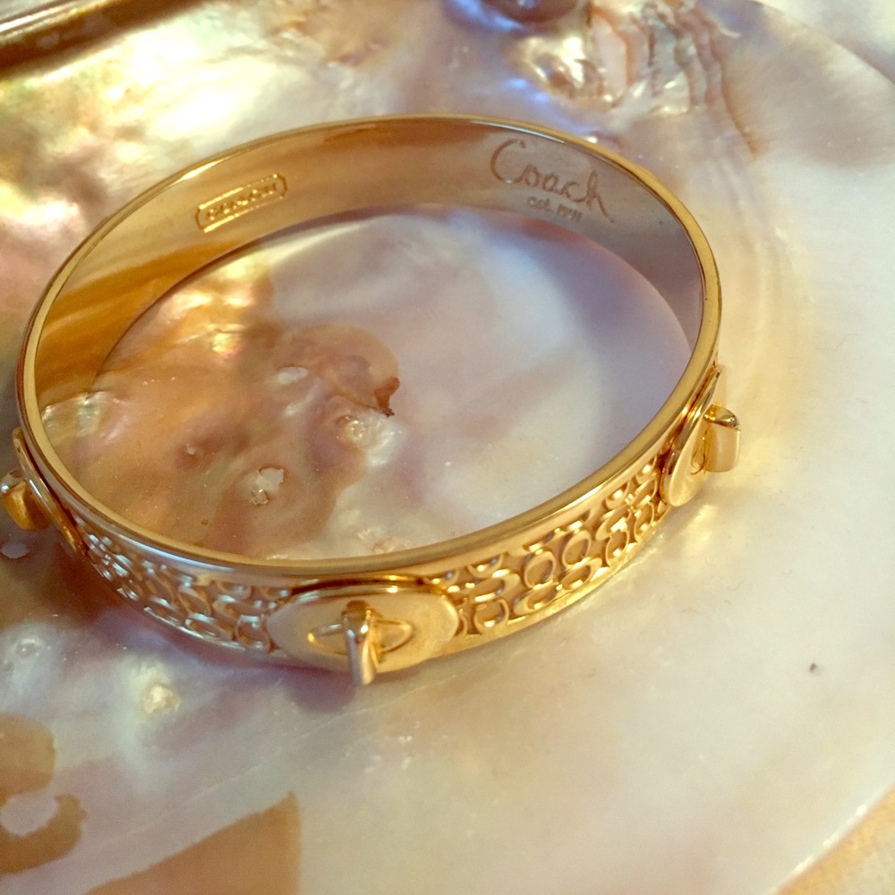 Coach Gold Lock Bangle