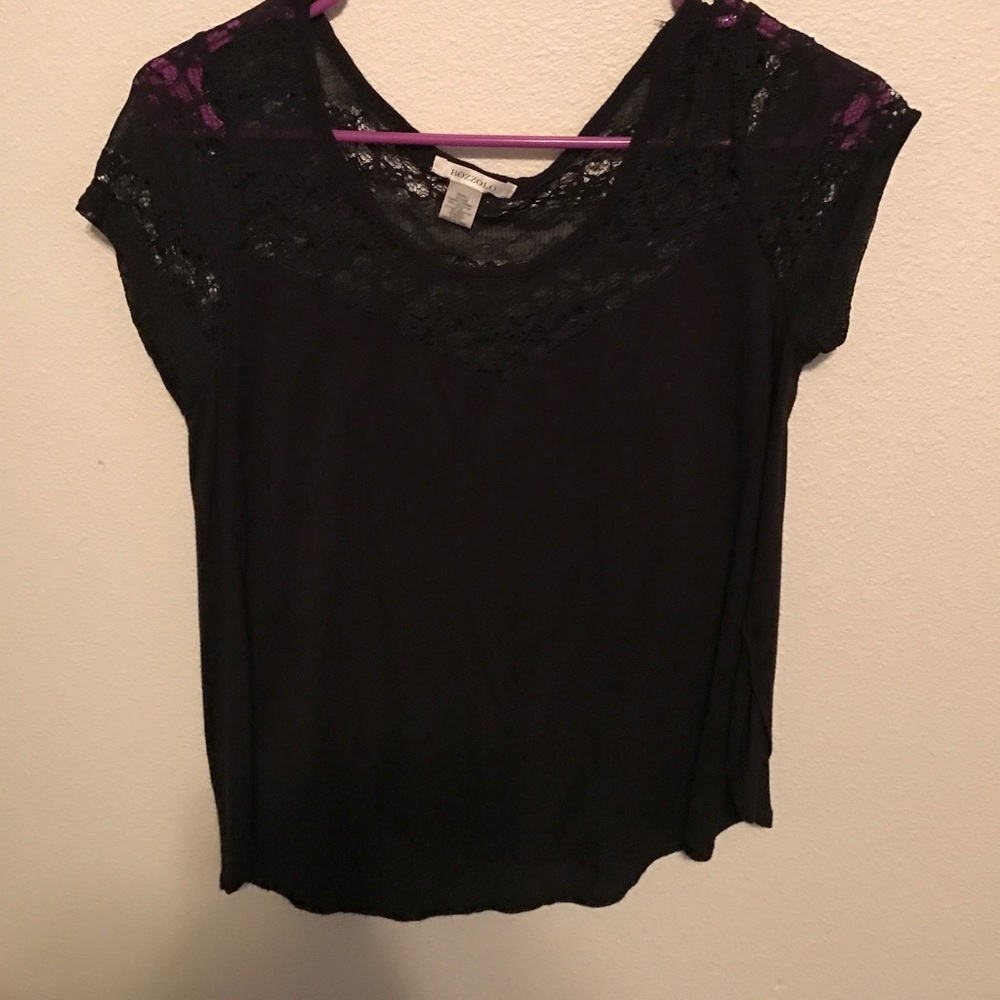 Plain black lace detail