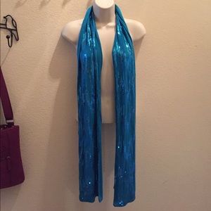 Inc blue sequin scarf