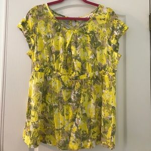 Yellow DKNY Blouse with empire waist