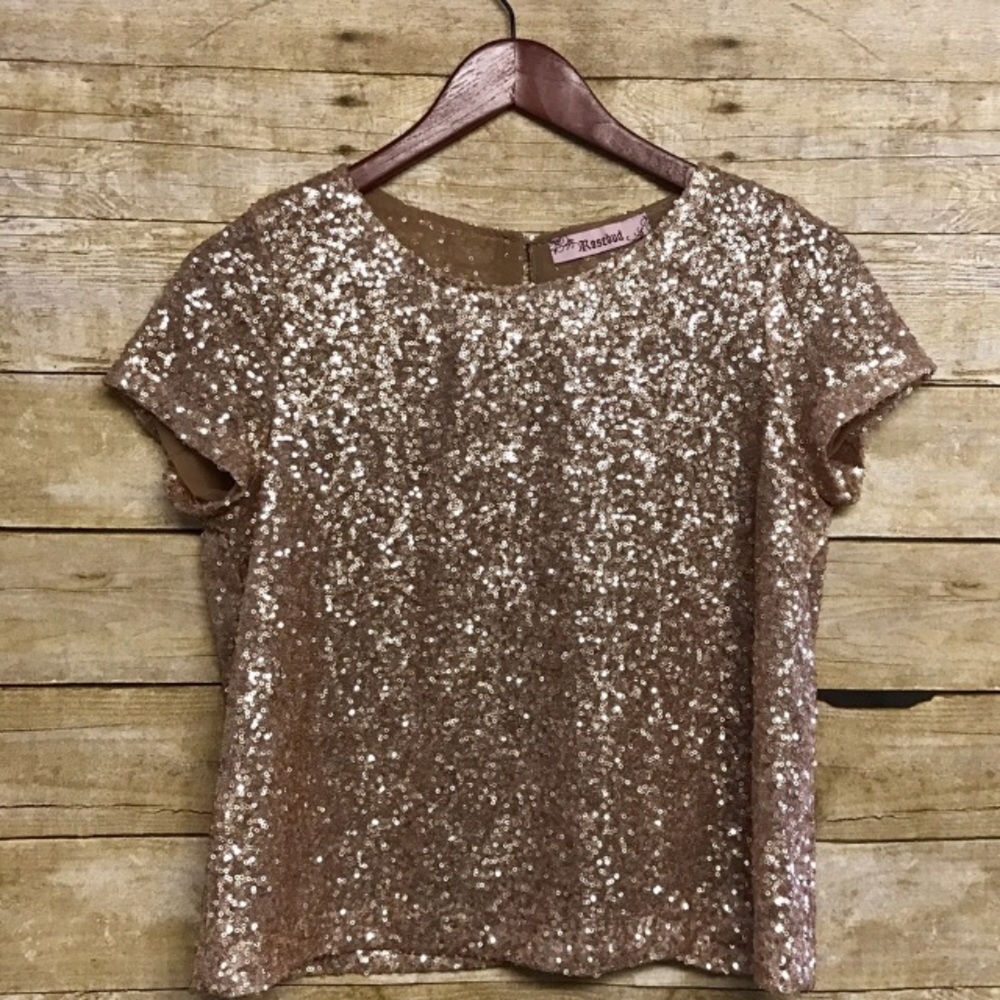 Rose Gold sequin top