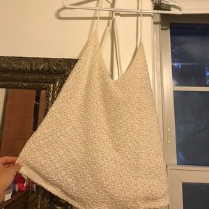 Urban outfitters cream tank top/ low cut haltertop