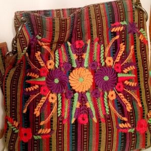 Lucky Brand embroidered hobo bag