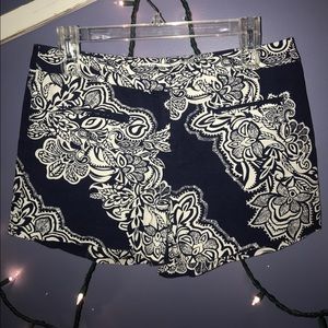 Navy and White Floral Shorts!
