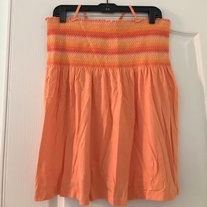 Orange elastic summer top
