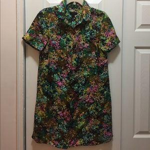 J.Crew Floral Silk Shirt Dress Size 6