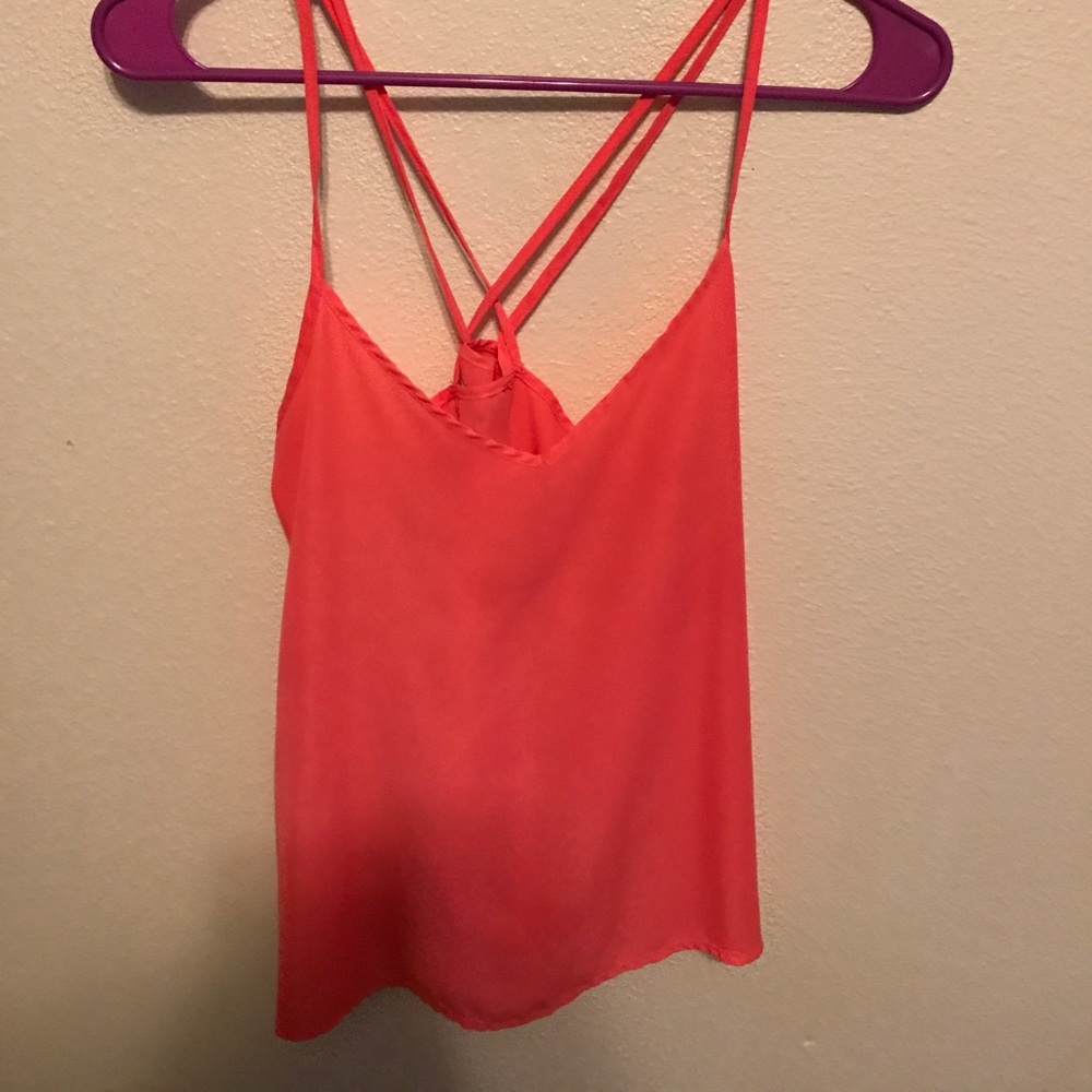 Pink chiffon tank top