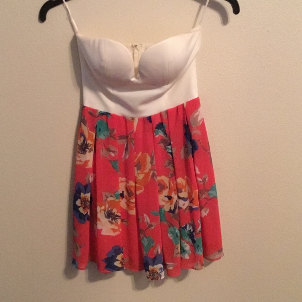Strapless floral dress
