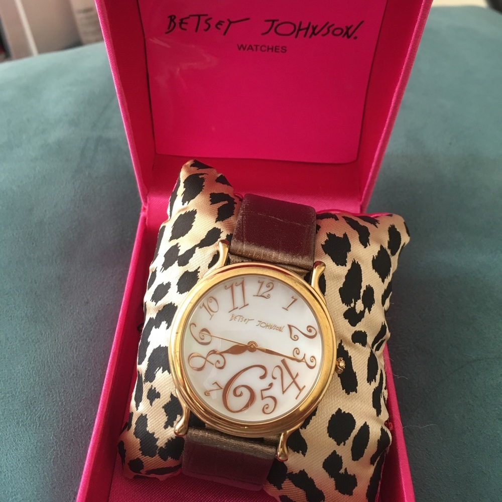 Betsy Johnson Bronze Leather Watch